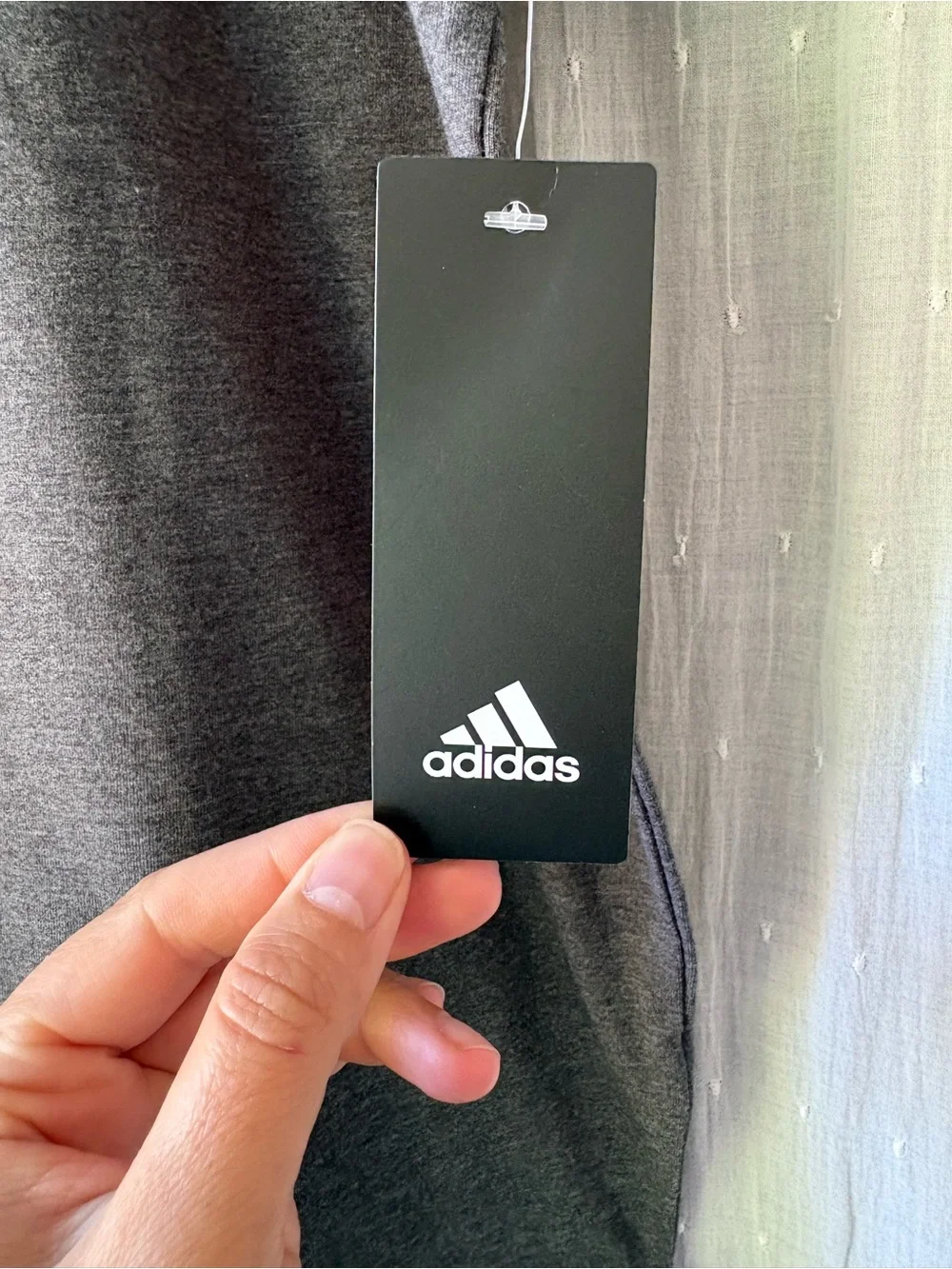adidas Dark Gray Short Sleeve Logo Tee with White Emblem